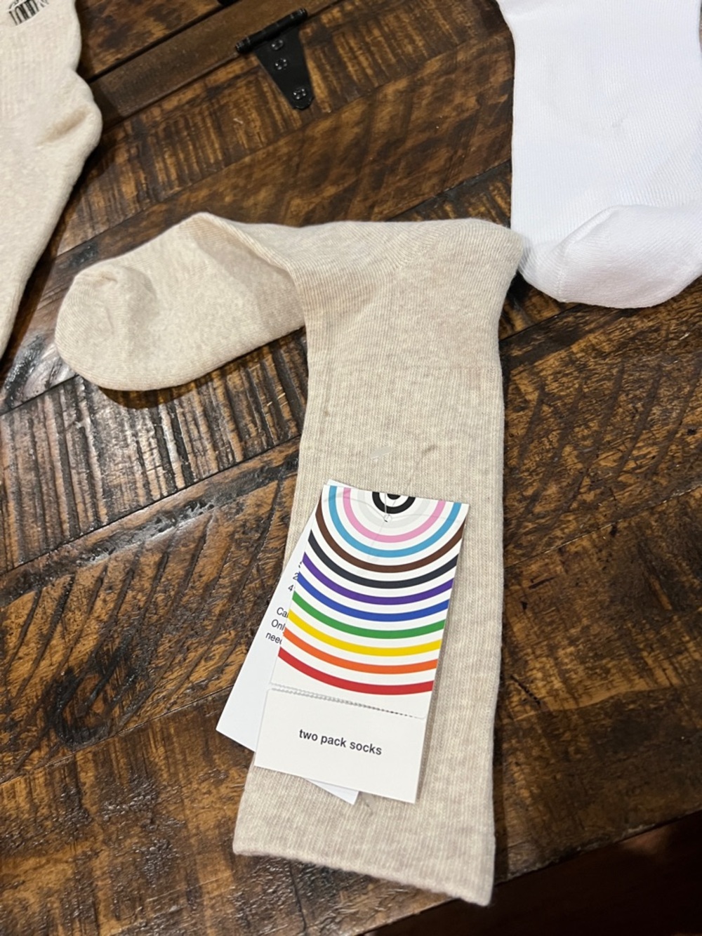 Pride OUT LOUD AND PROUD RAINBOW striped knee high socks - Picture 7 of 9